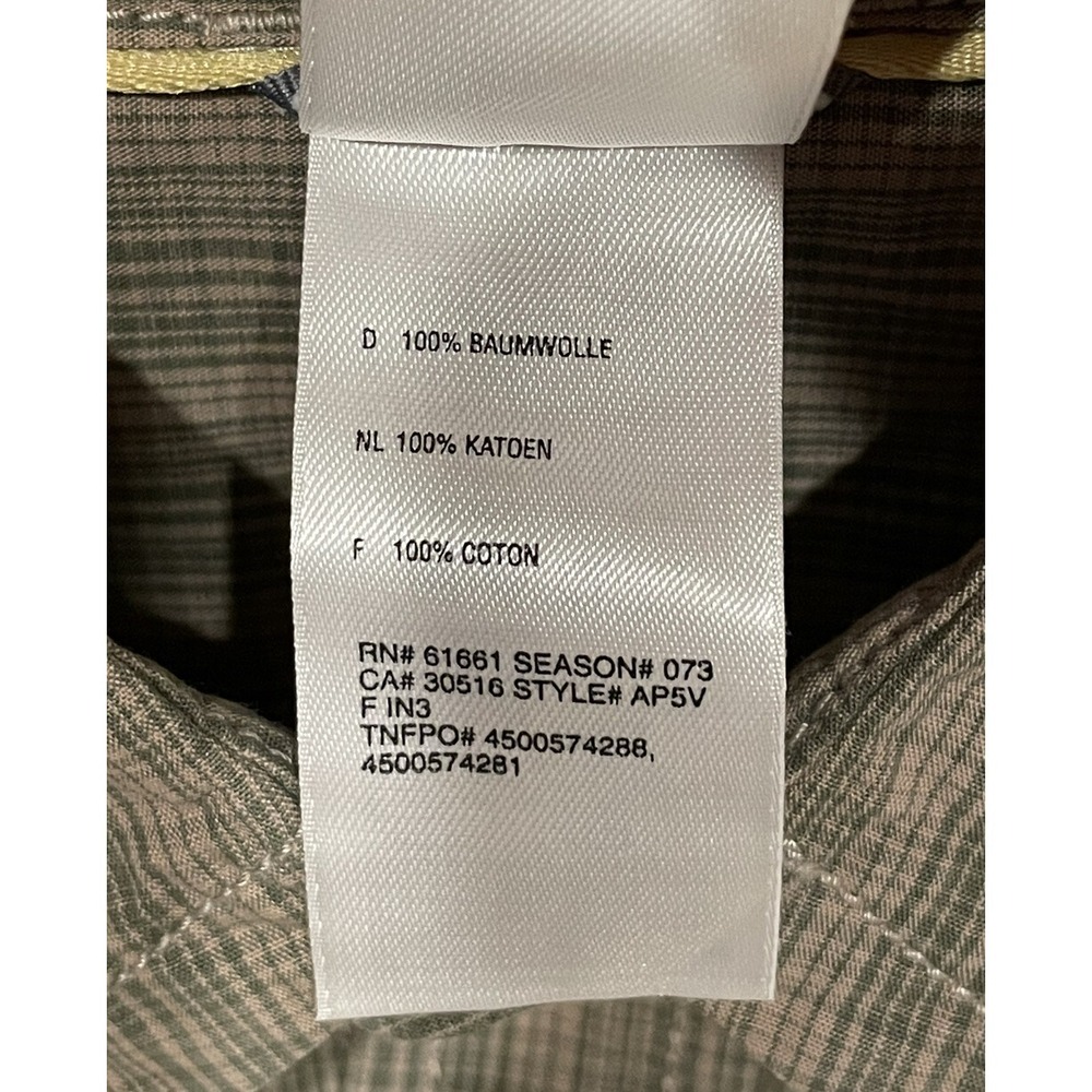 The North Face A5 Series Men's Long Sleeve Plaid Button Down Beige Green Size M - Picture 10 of 15